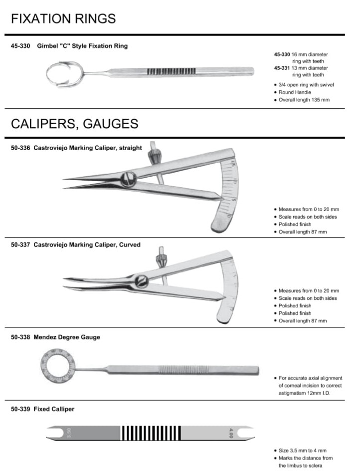 OPTHALMOLOGY Instruments